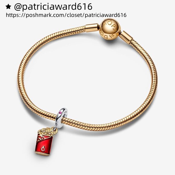 Pandora Two-tone Red Envelope Dangle Charm - Picture 3 of 4